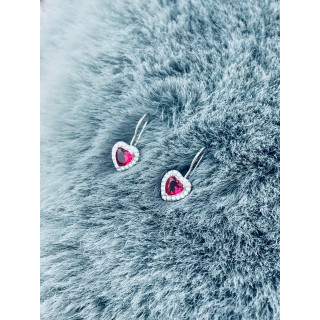 Srebrne kolczyki serca serduszka z cyrkoniami