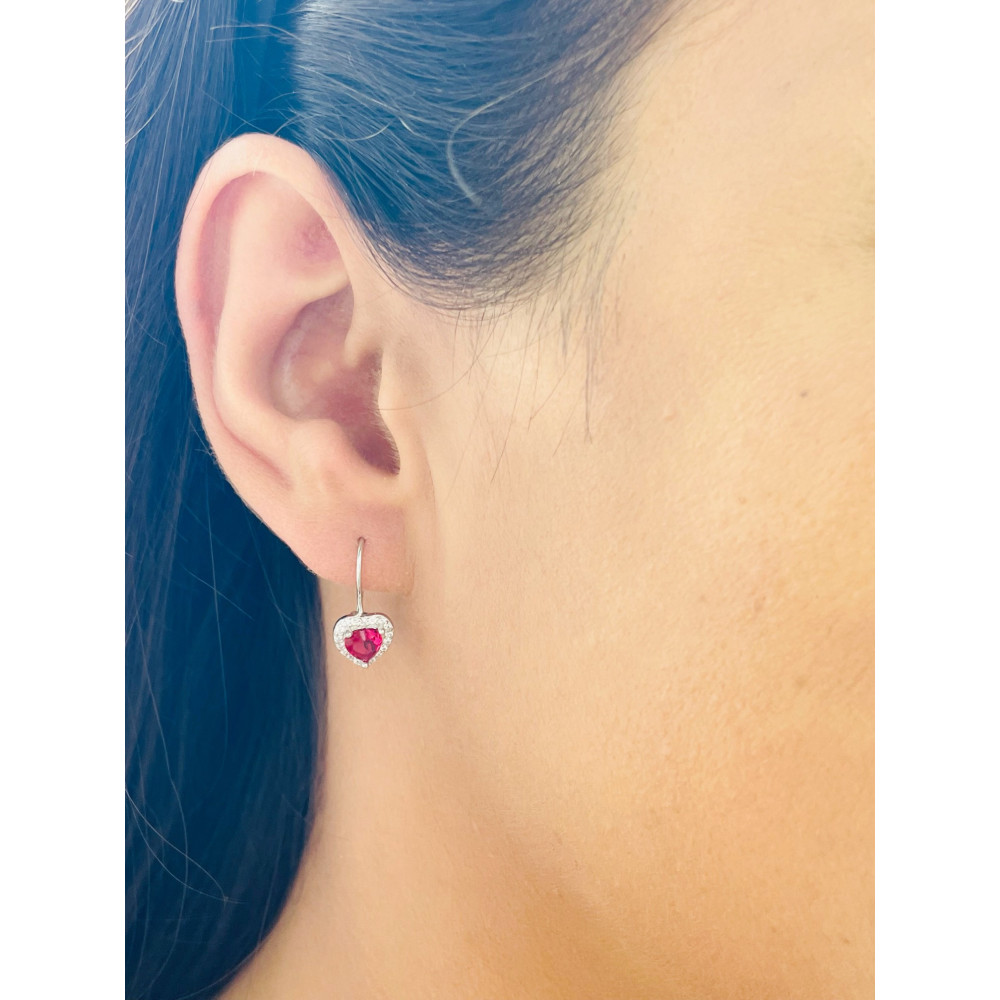 Srebrne kolczyki serca serduszka z cyrkoniami