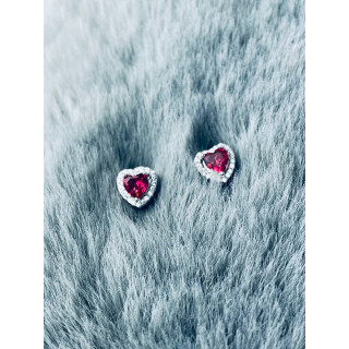 Srebrne kolczyki serca serduszka z cyrkoniami