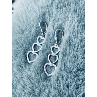 Silberne Ohrringe mit Zirkonia Herz