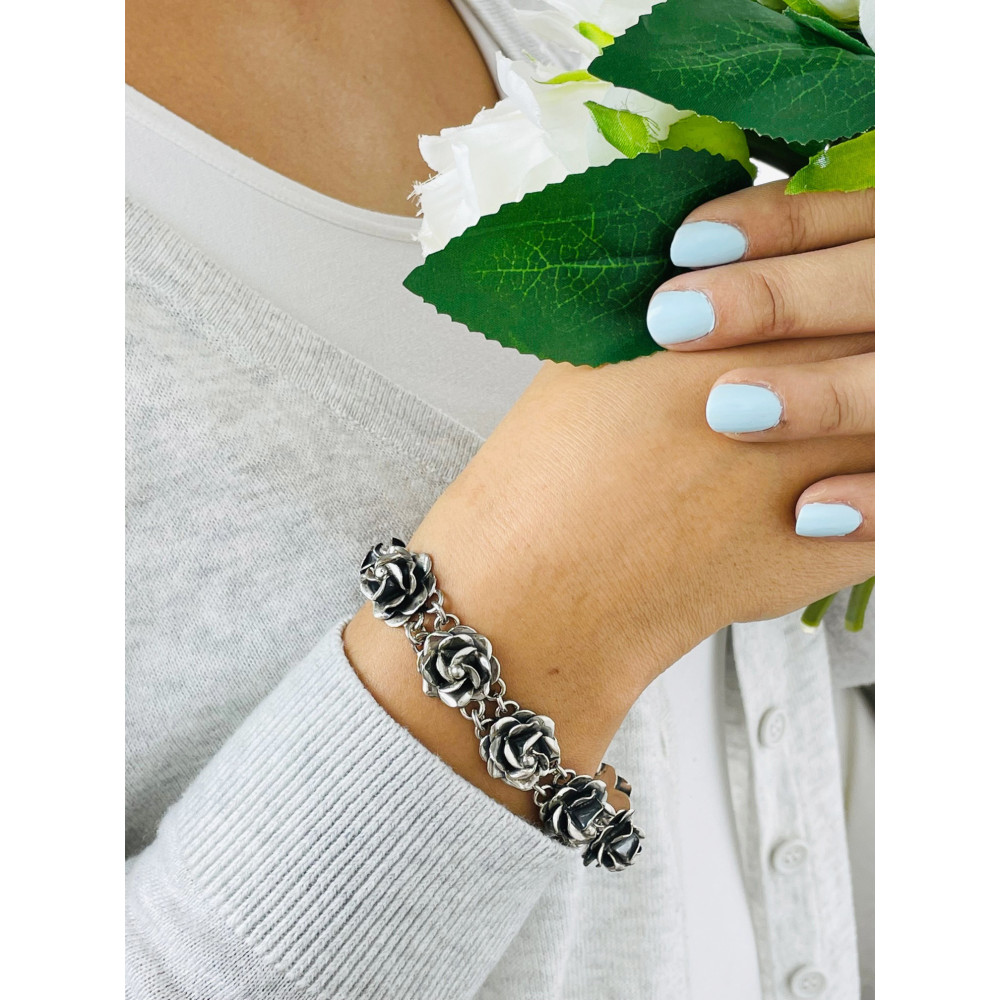 Rose Armband 925 Silber Damen