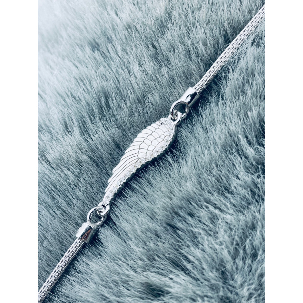 Flügel mit Zirkonia Armband 925 Silber Damen Kinder