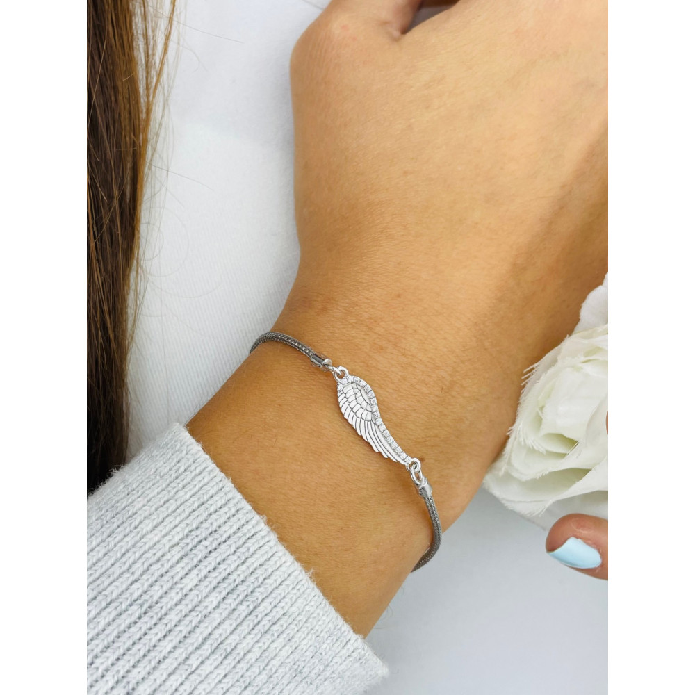 Flügel mit Zirkonia Armband 925 Silber Damen Kinder