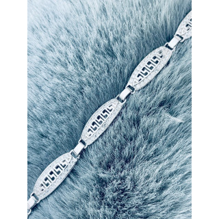 Armband 925 Silber Damen Griechisches Muster mit Zirkonia