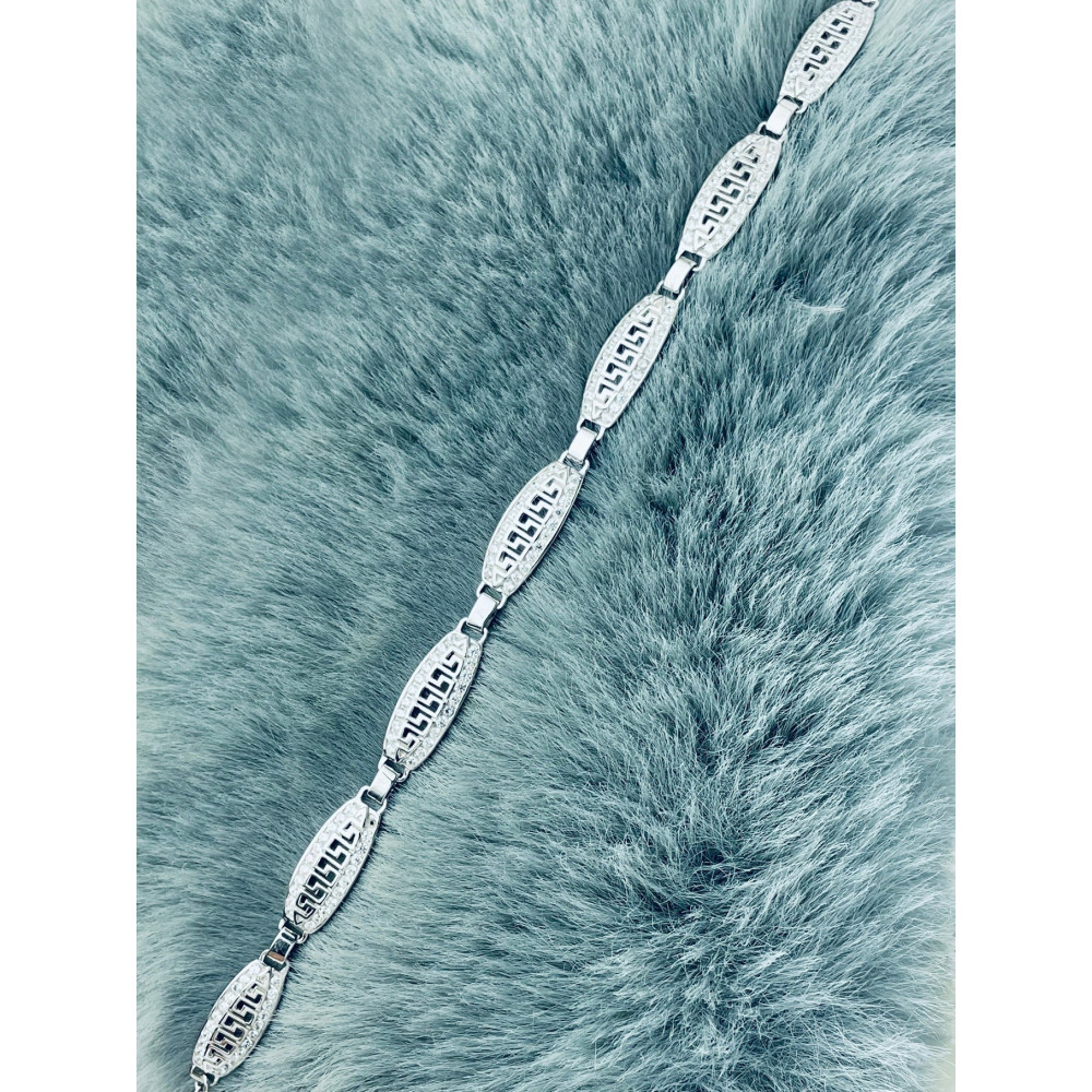 Armband 925 Silber Damen Griechisches Muster mit Zirkonen