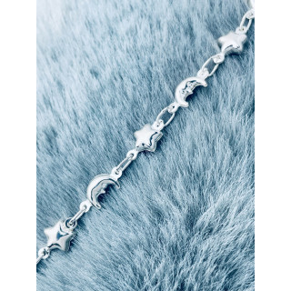 Sterne und Monde Armband 925 Silber Damen Kinder