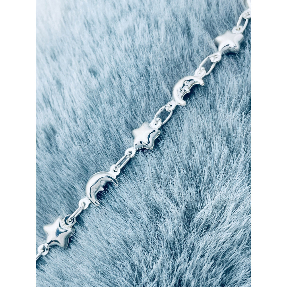 Sterne und Monde Armband 925 Silber Damen Kinder