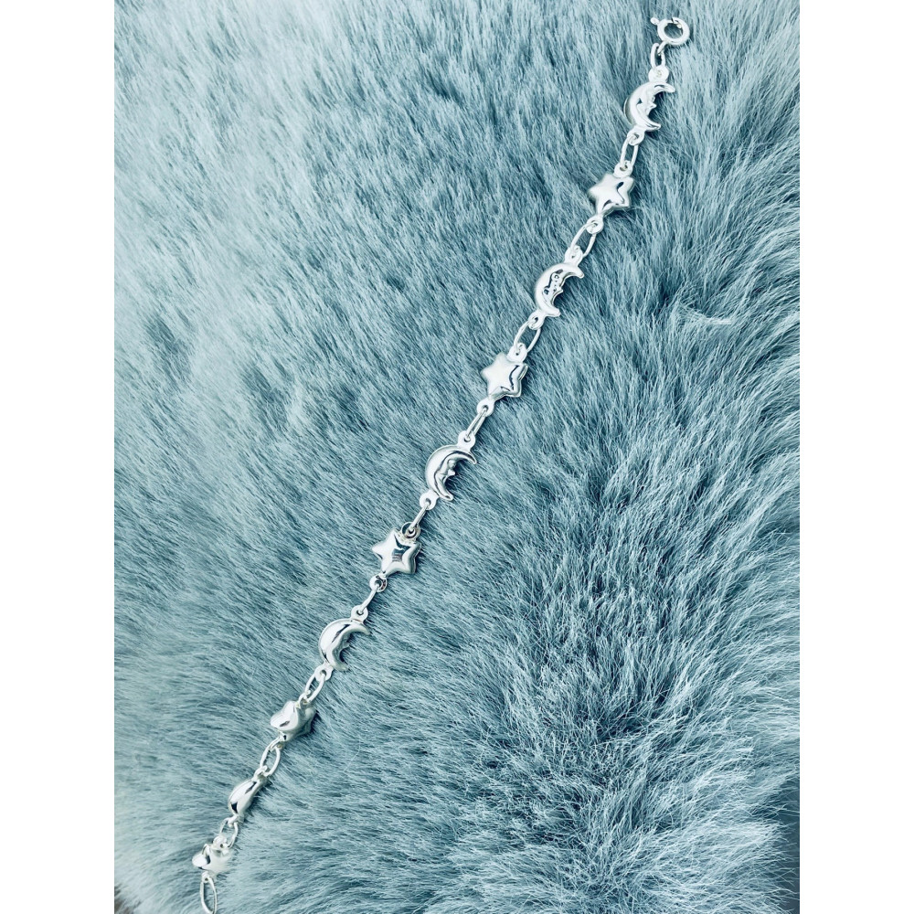 Sterne und Monde Armband 925 Silber Damen Kinder