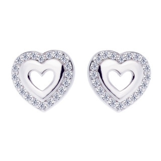 Silber Ohrringe mit Zirkonia Herz