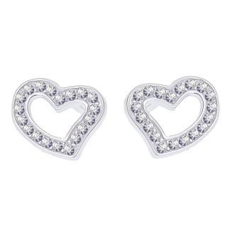 Silber Ohrringe mit Zirkonia Herz