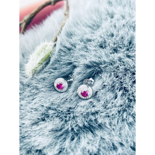 Srebrne kolczyki z cyrkoniami kolorowe