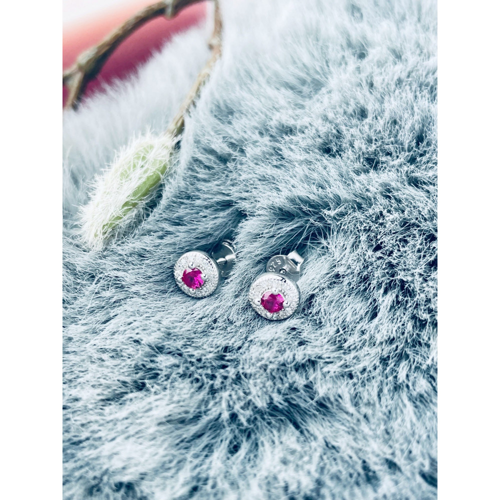 Srebrne kolczyki z cyrkoniami kolorowe