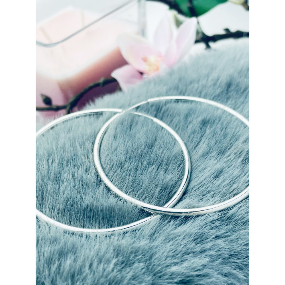 Silberne Ohrringe große Kreise