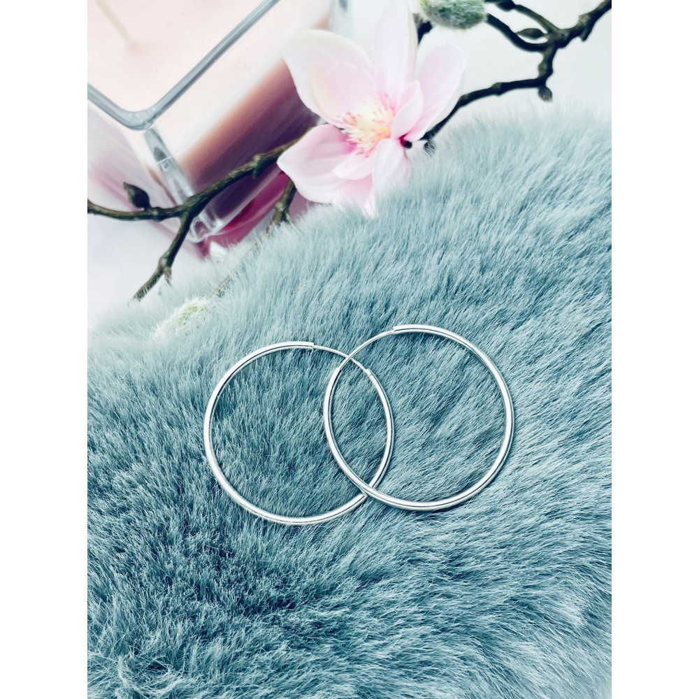 Srebrne kolczyki duże koła okręgi