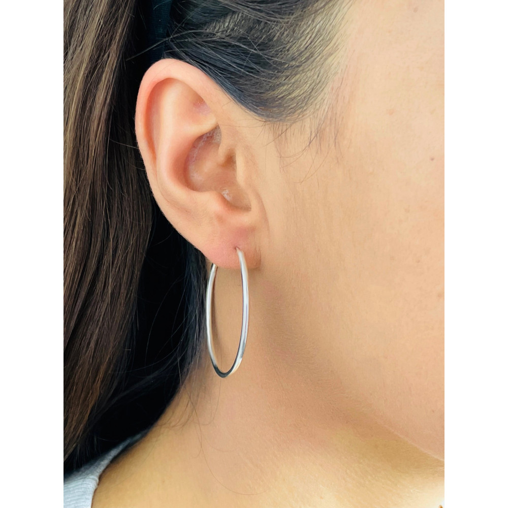 Srebrne kolczyki duże koła okręgi