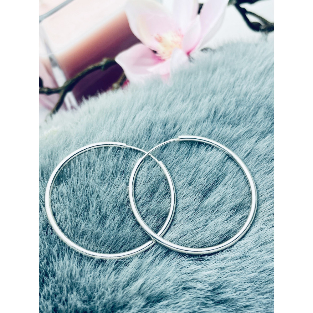 Silberne Ohrringe große Kreise