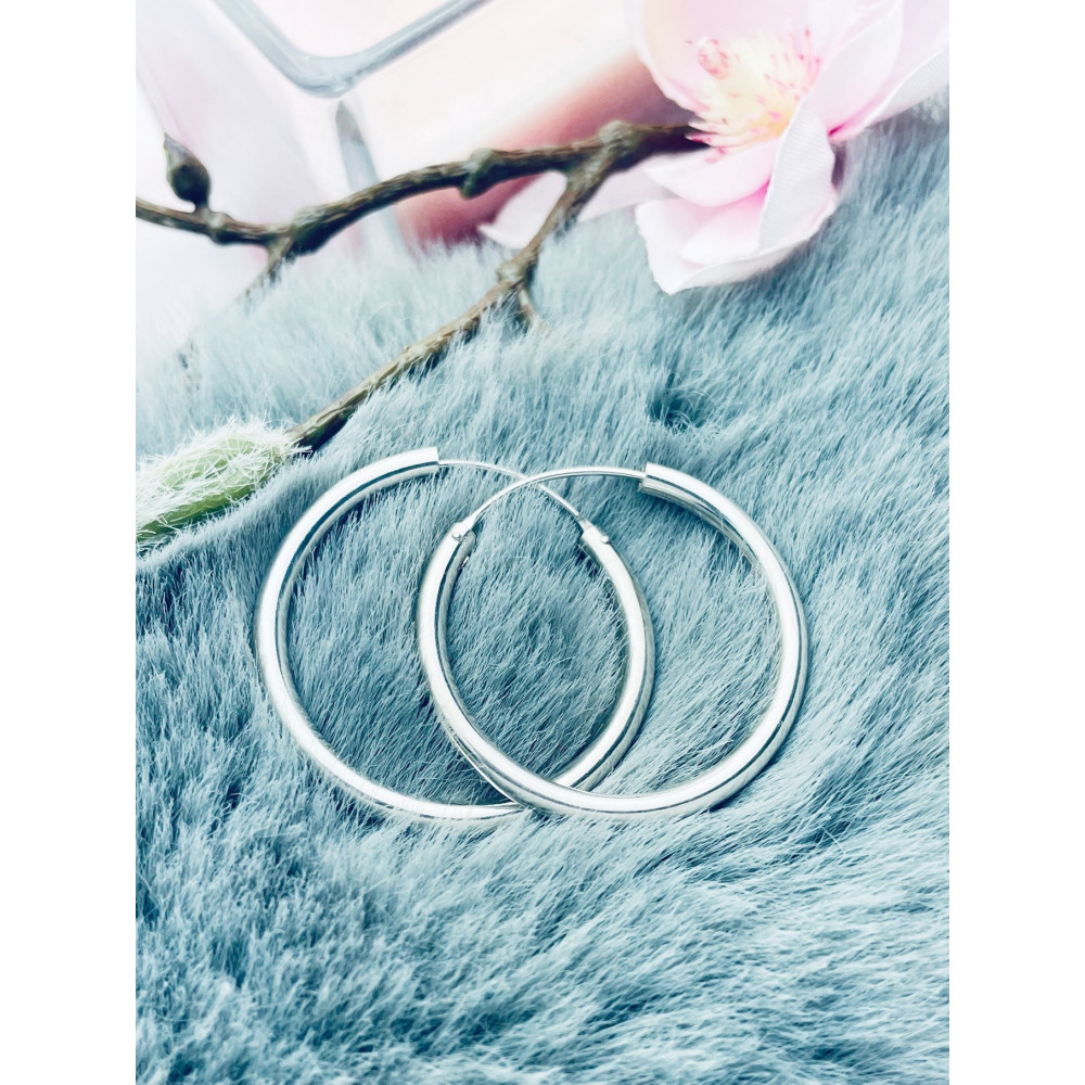 Silberne Ohrringe große Kreise