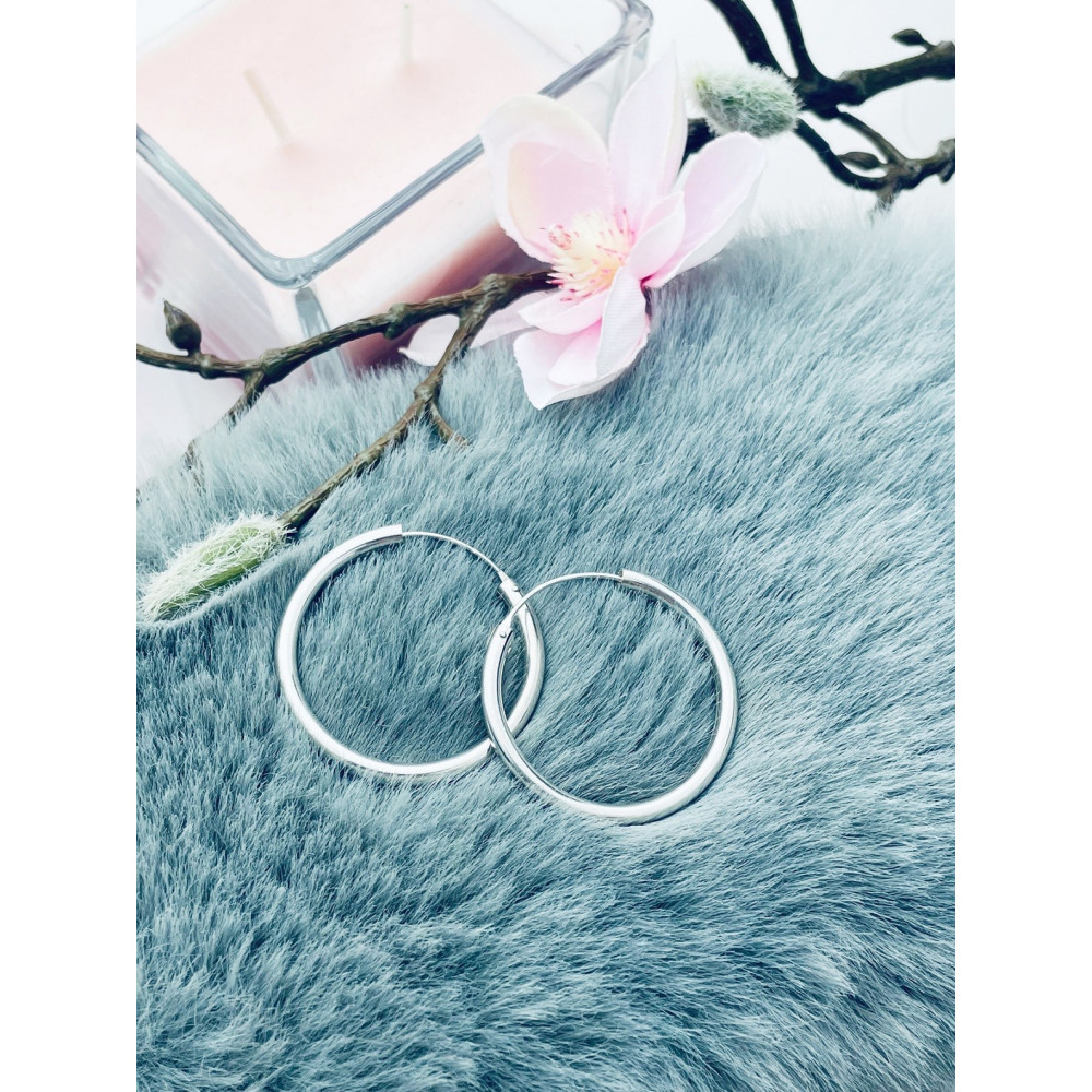 Silberne Ohrringe große Kreise