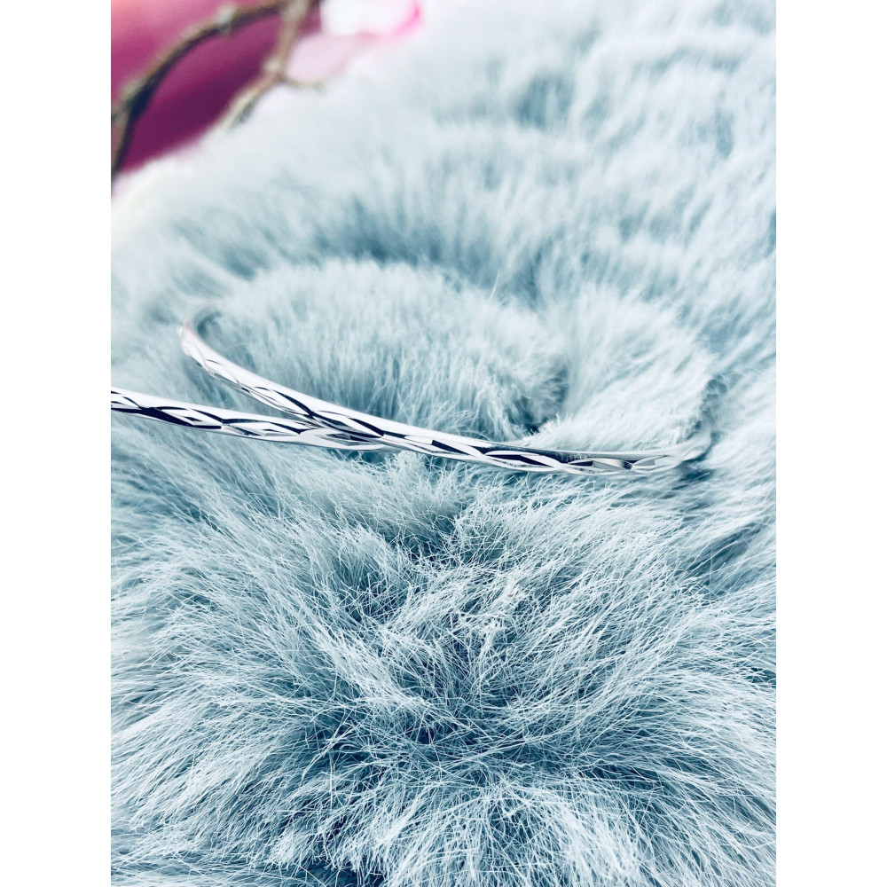 Srebrne kolczyki duże koła okręgi frezowane