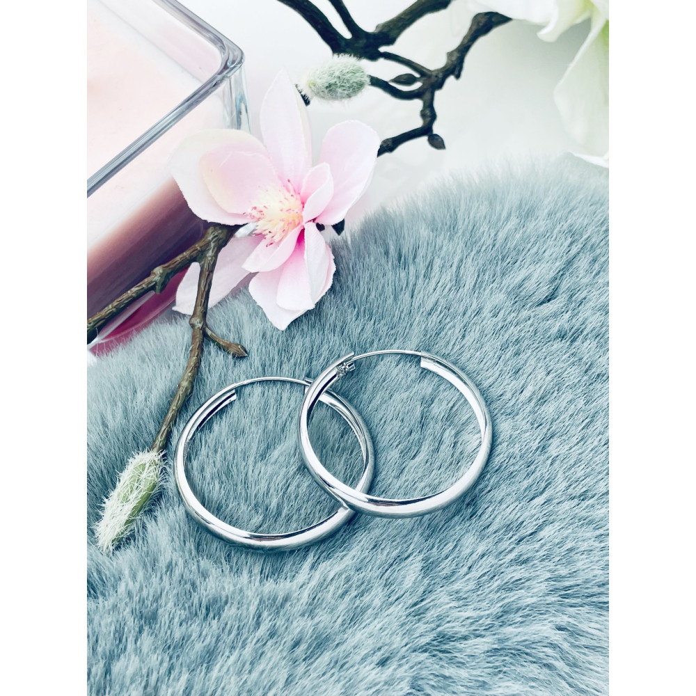 Silberne Ohrringe große Kreise