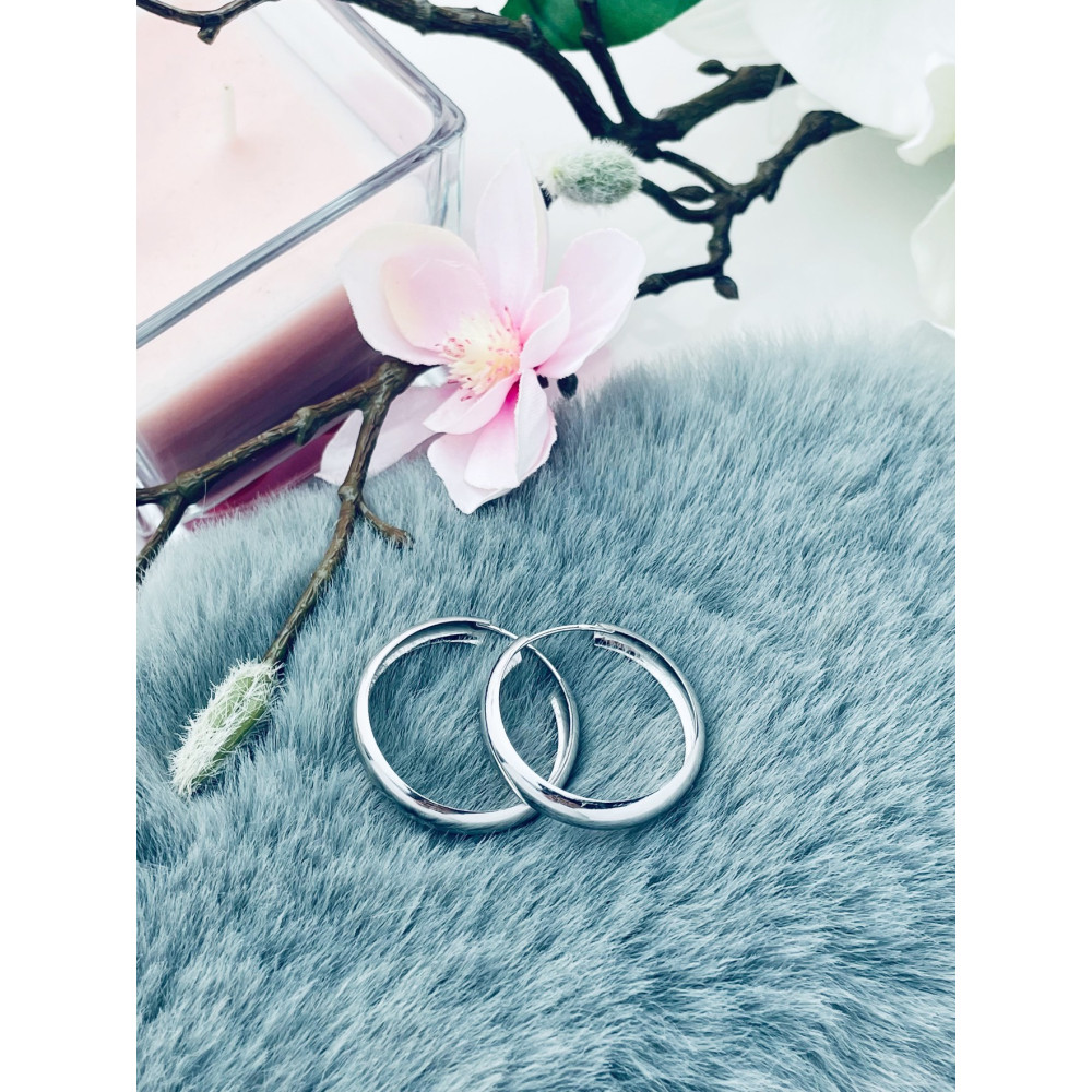 Silberne Ohrringe große Kreise