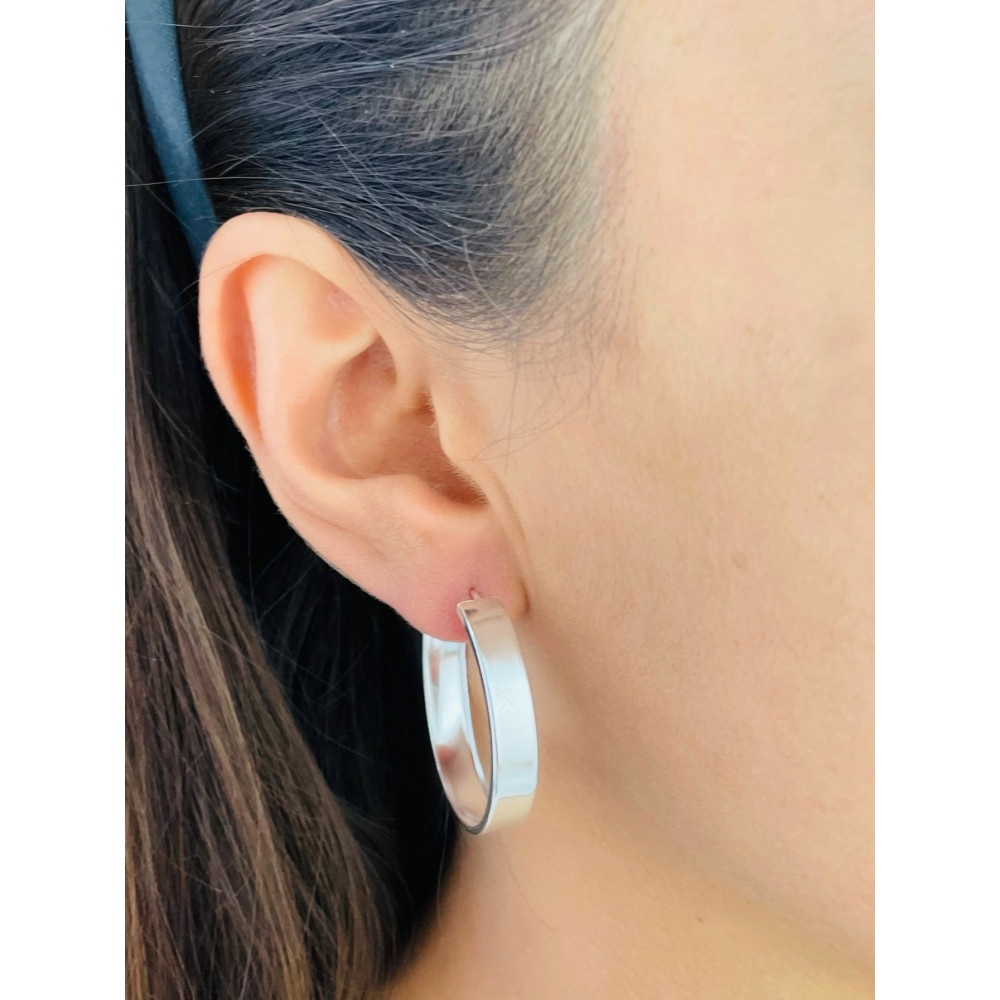 Silberne Ohrringe große Kreise