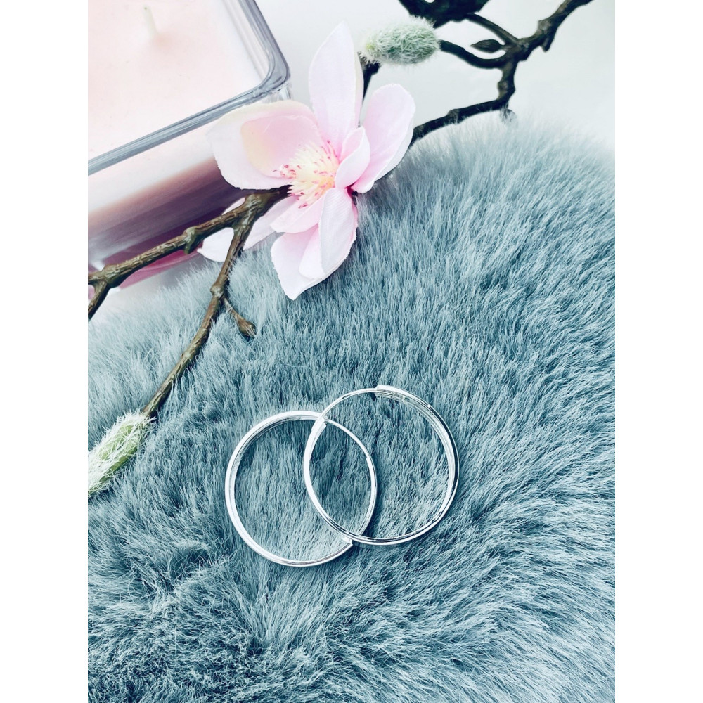 Silberne Ohrringe große Kreise