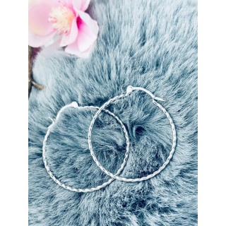 Srebrne kolczyki duże koła okręgi frezowane