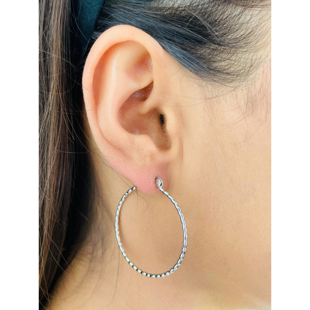 Silberne Ohrringe große Kreise