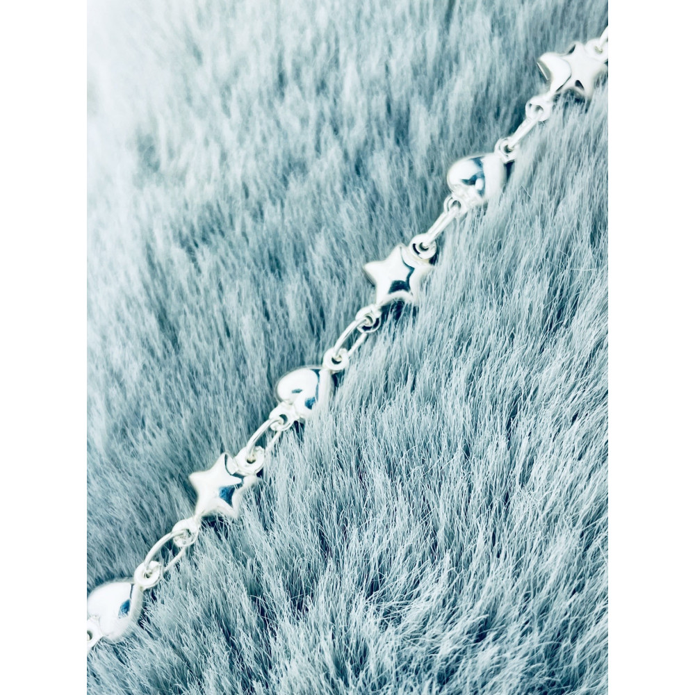 Herz Stern Armband 925 Silber Damen Kinder