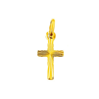 Złoty krzyżyk klasyczny diamentowany