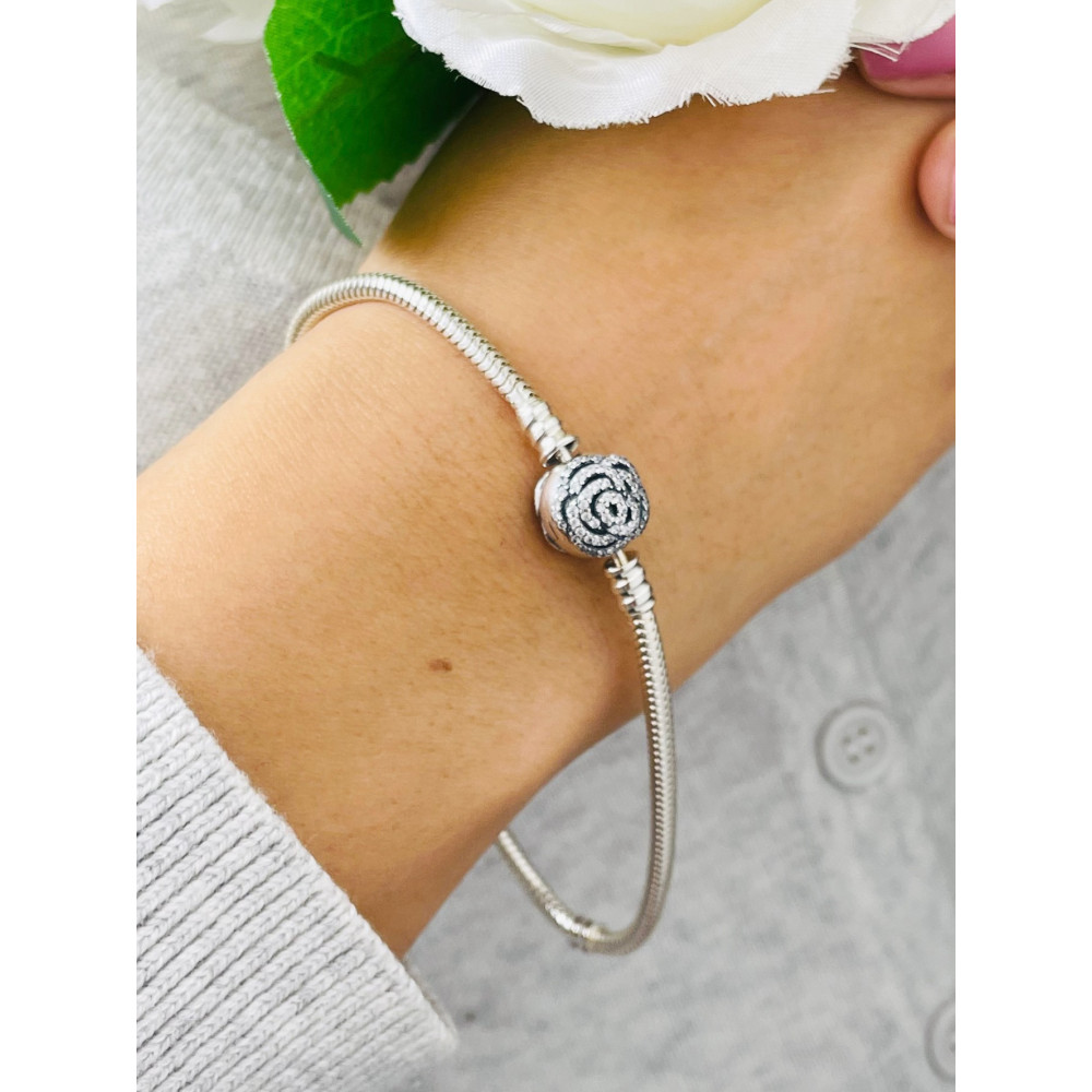 Charms Armband 925 Silber Damen Rose