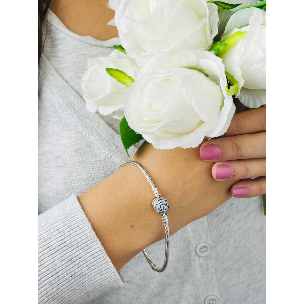 Charms Armband 925 Silber Damen Rose