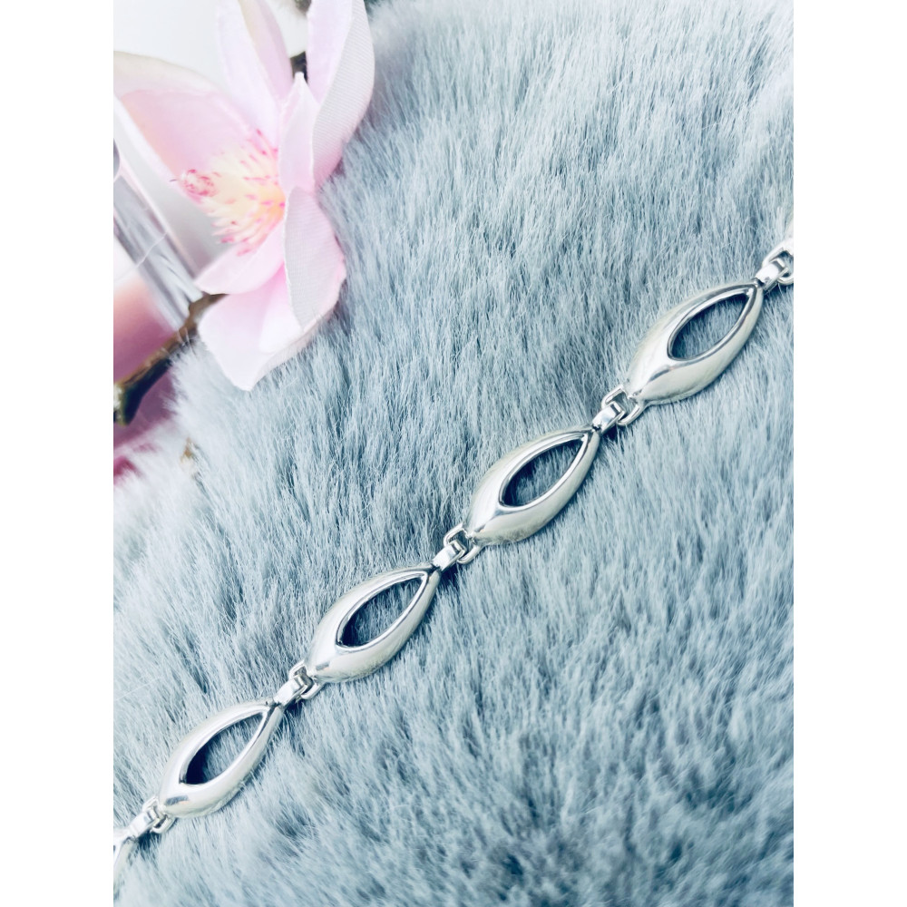 glänzendes silbernes Armband 925