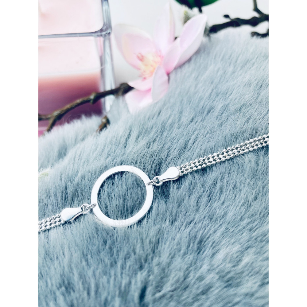 glänzendes silbernes Armband 925 Kreis