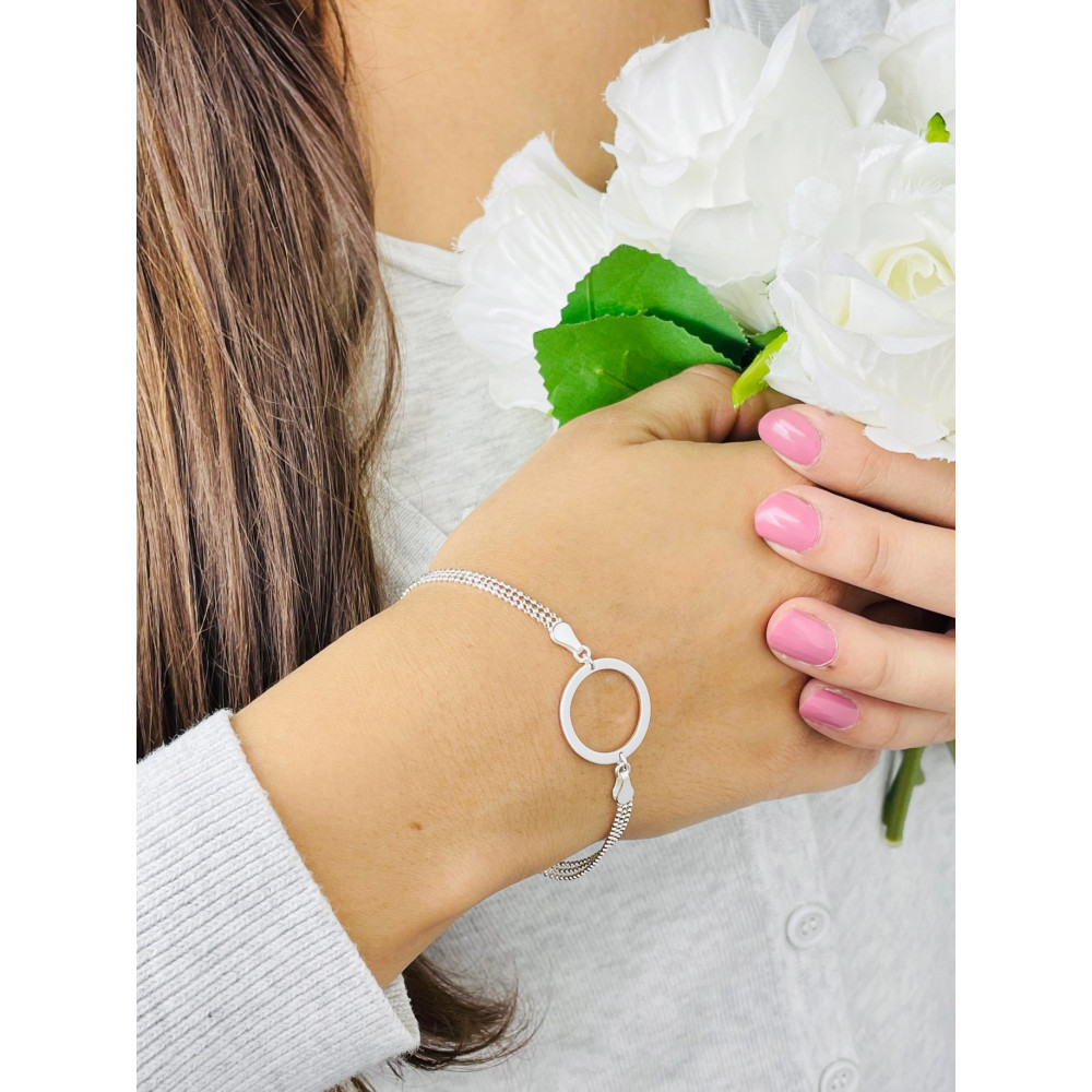 glänzendes silbernes Armband 925 Kreis