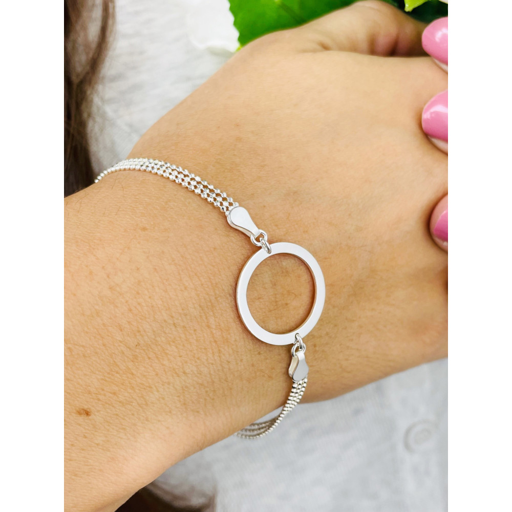 glänzendes silbernes Armband 925 Kreis