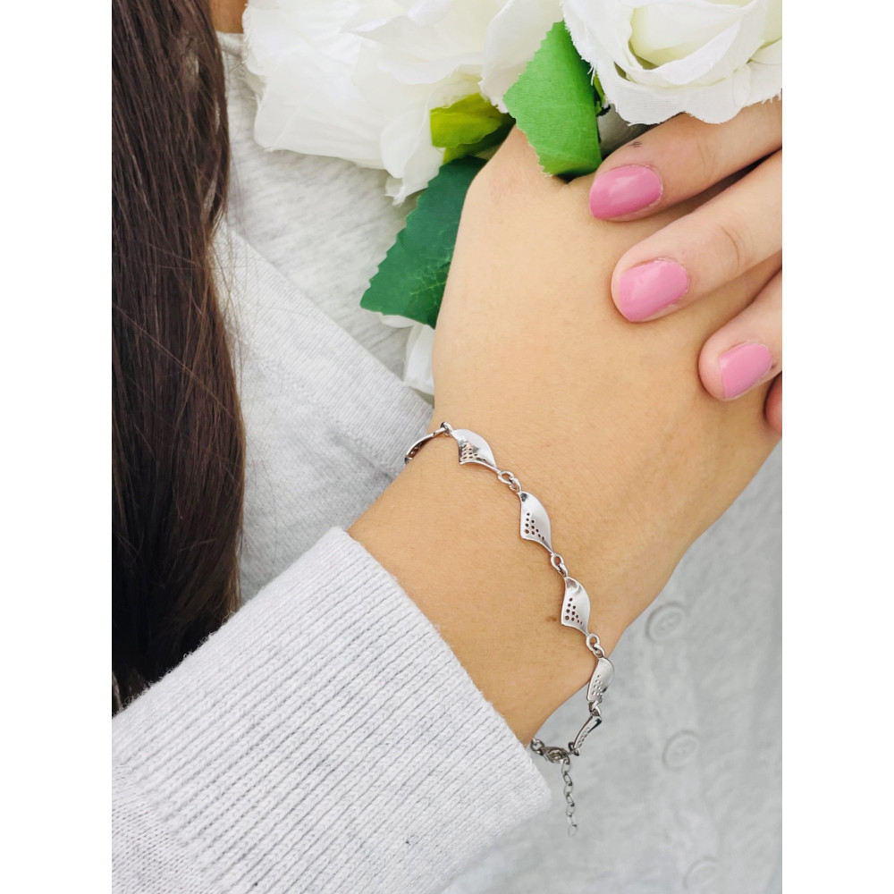 glänzendes silbernes Armband 925