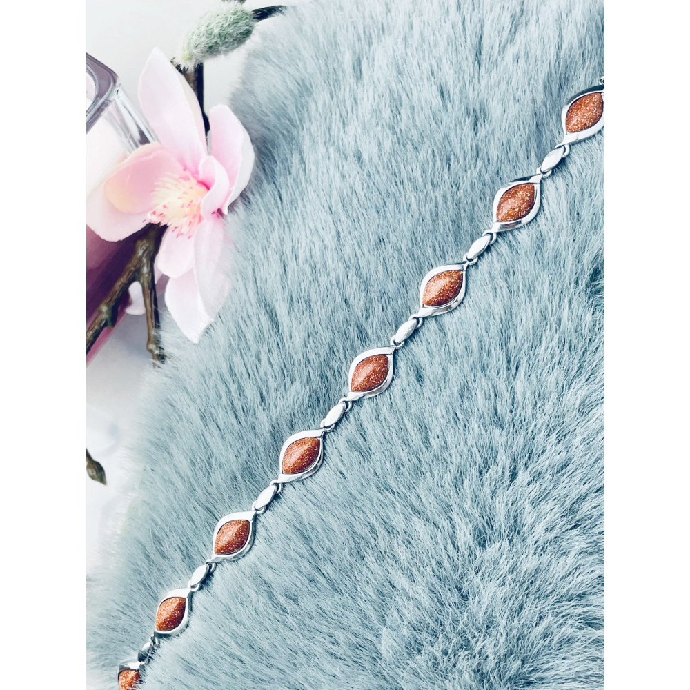 Wüstenstreifen Armband 925 Silber Damen