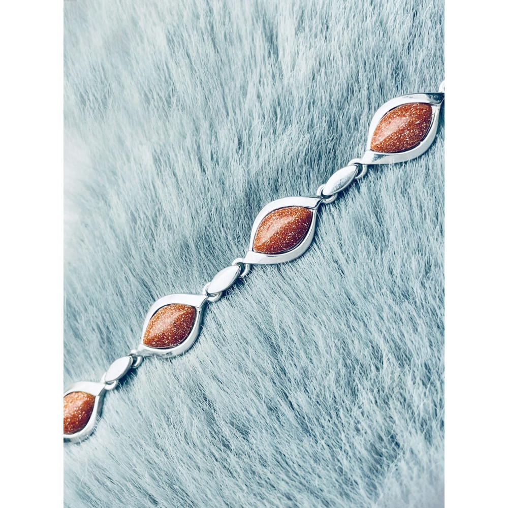 Wüstenstreifen Armband 925 Silber Damen