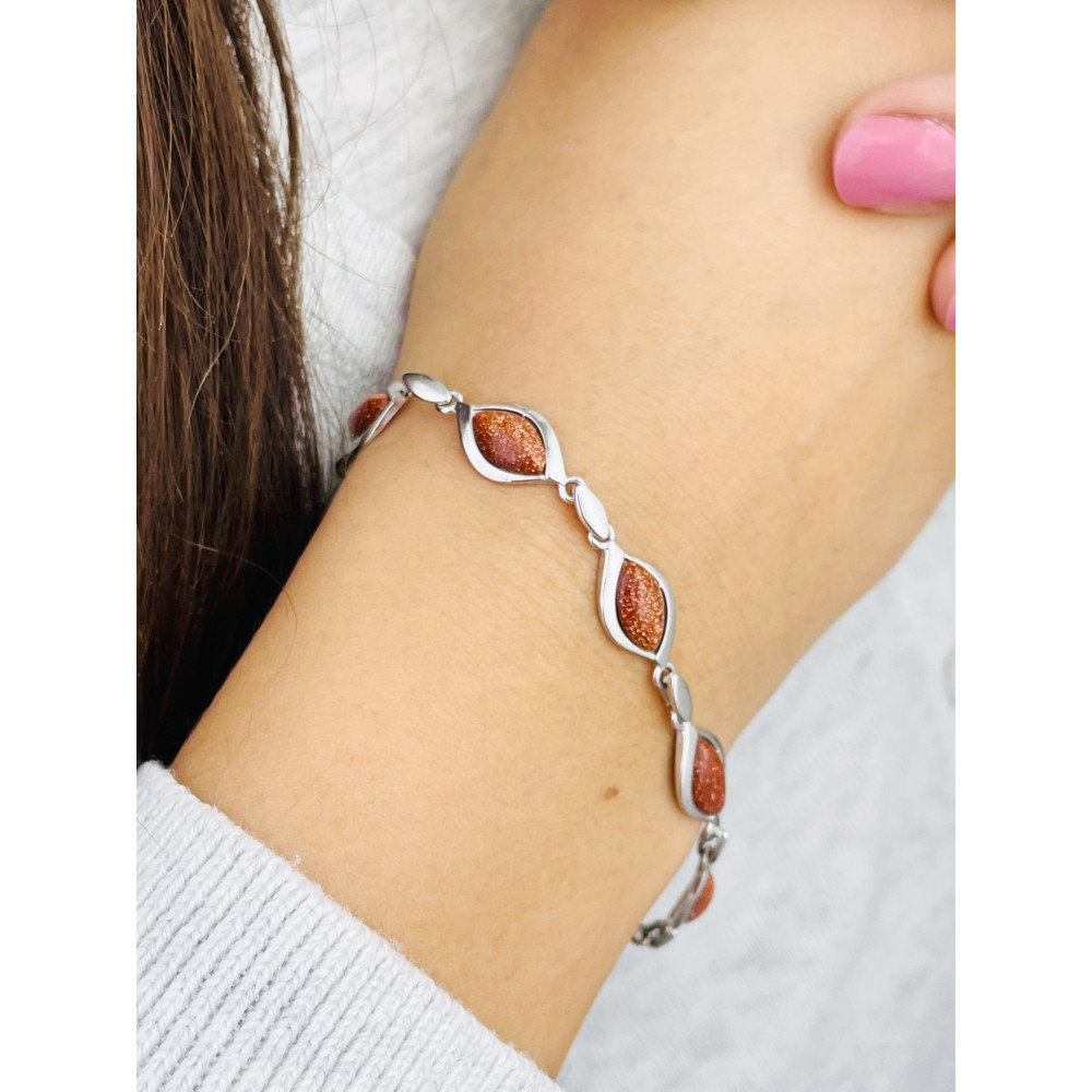 Wüstenstreifen Armband 925 Silber Damen