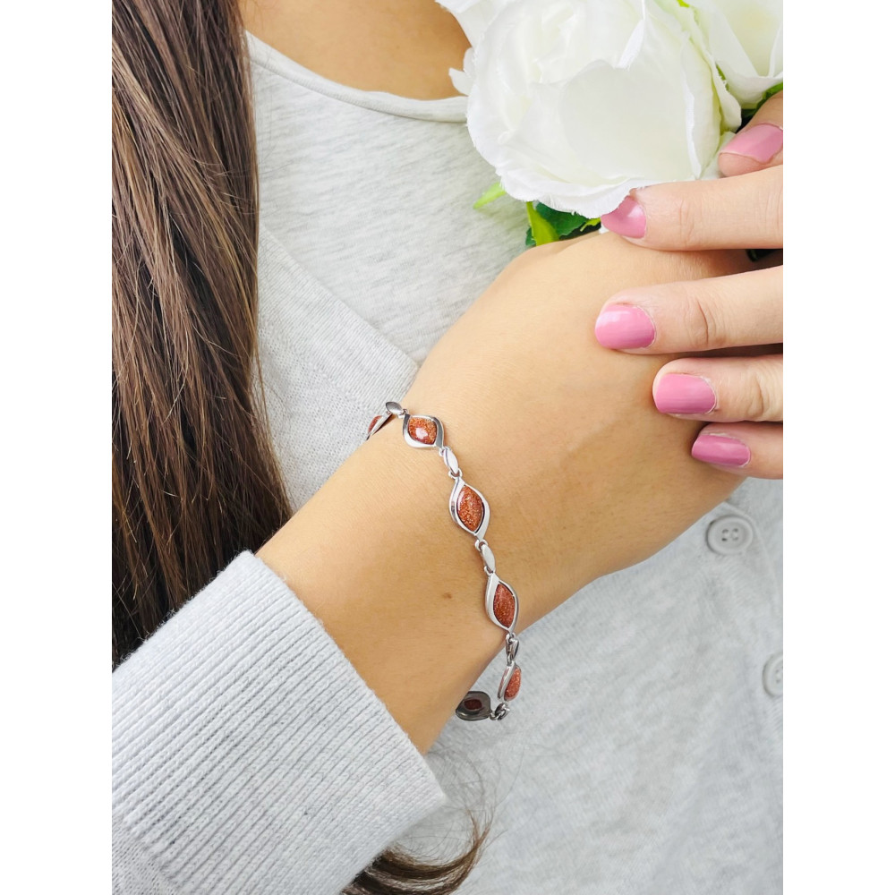 Srebrna bransoletka Piasek Pustyni