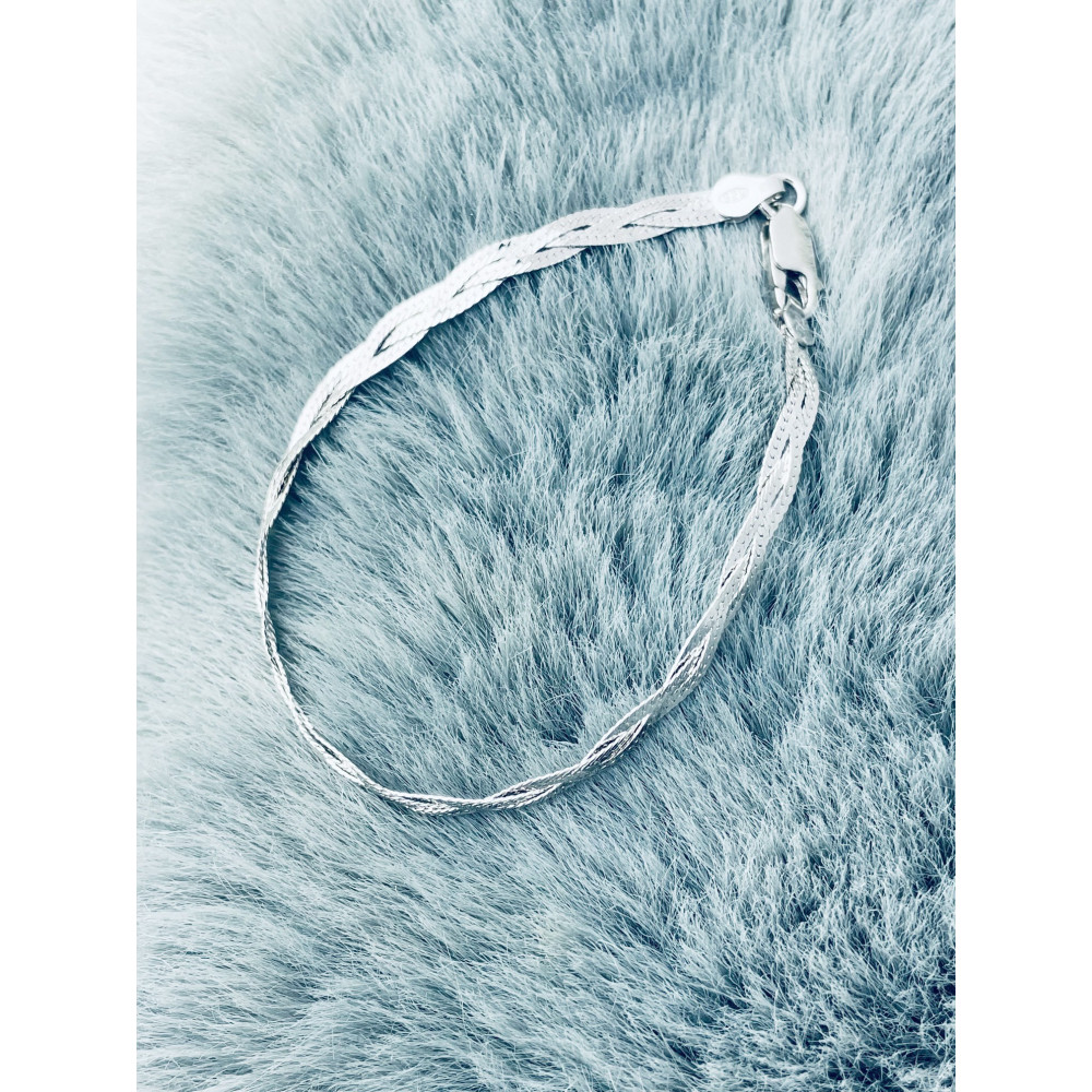geflochtenes Silberarmband 925 Silber Damen Kinder