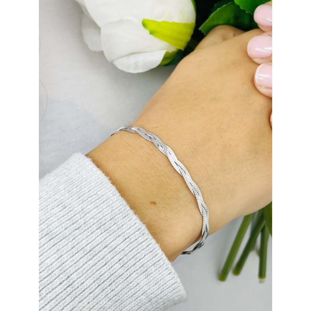 geflochtenes Silberarmband 925 Silber Damen Kinder