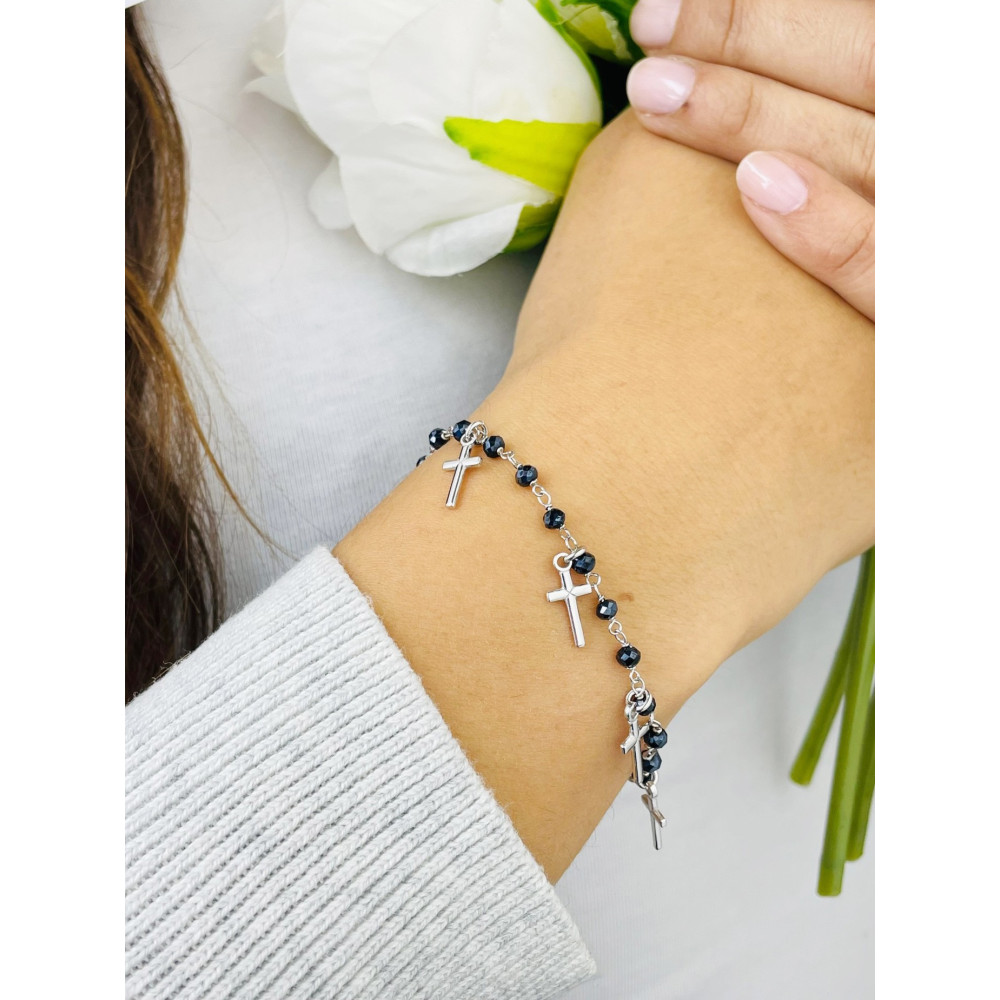 Kreuz Armband 925 Silber Damen Kinder