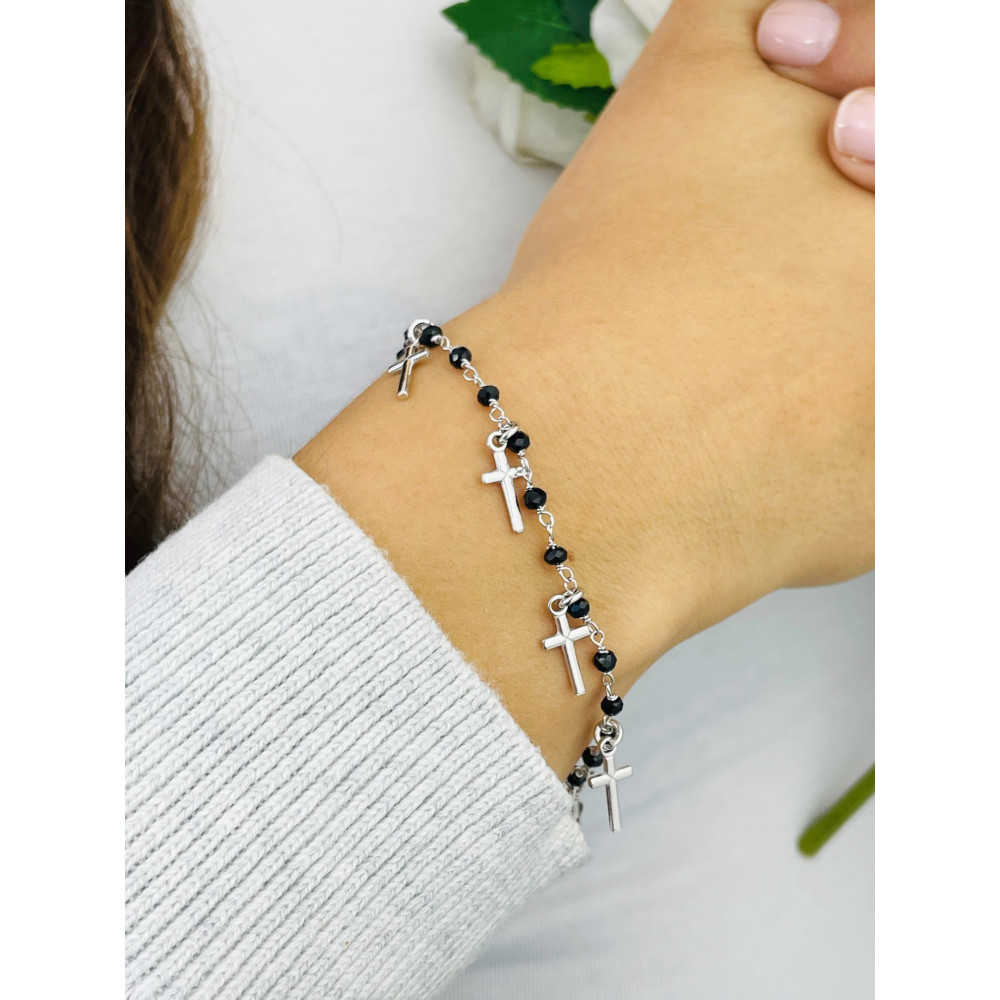 Kreuz Armband 925 Silber Damen Kinder