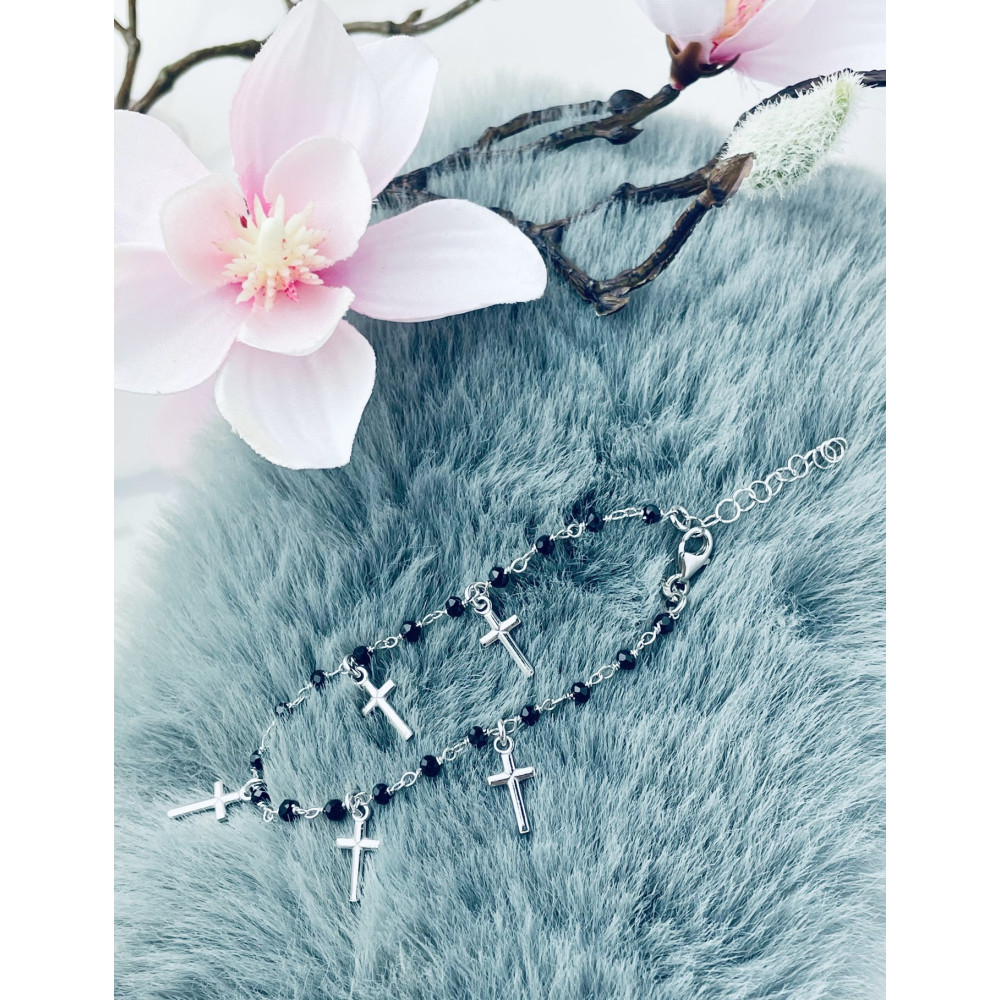 Kreuz Armband 925 Silber Damen Kinder