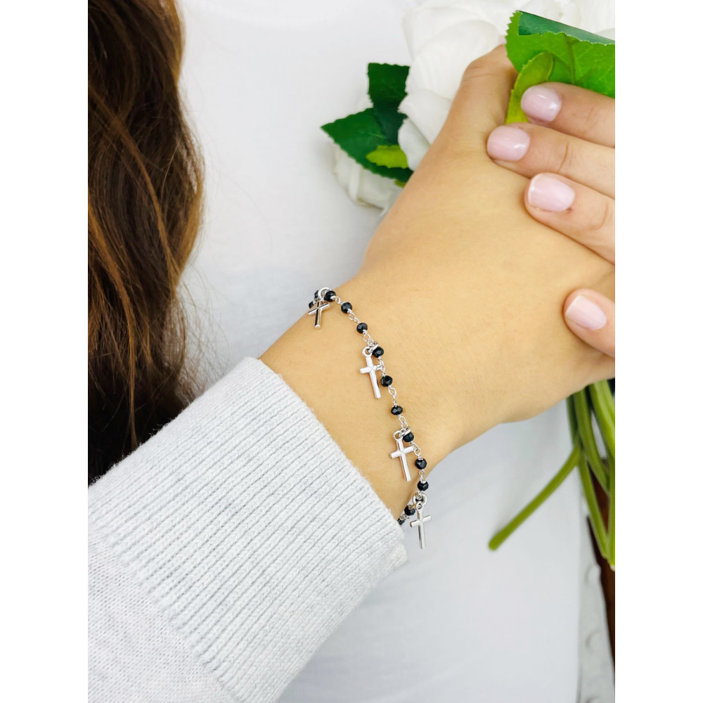 Kreuz Armband 925 Silber Damen Kinder