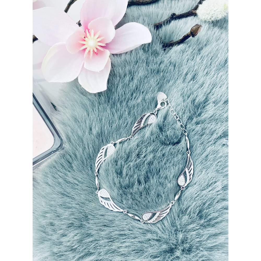 Flügel mit Zirkonia Armband 925 Silber Damen Kinder