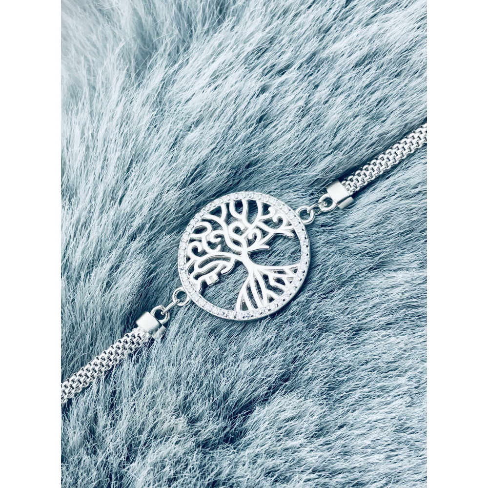 Baum Armband 925 Silber mit Zirkonen Damen Kinder